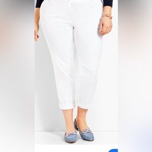Talbots White Girlfriend  Chinos Classic Pants